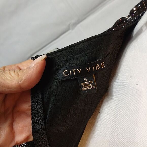City Vibe "Midnight Sparkle" Mini Cocktail Dress - Picture 5 of 10